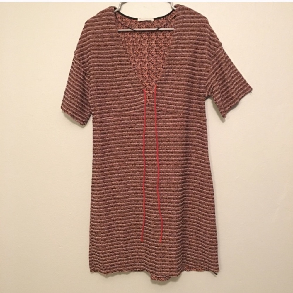 37. Zara Orange and Black Tweed Dress